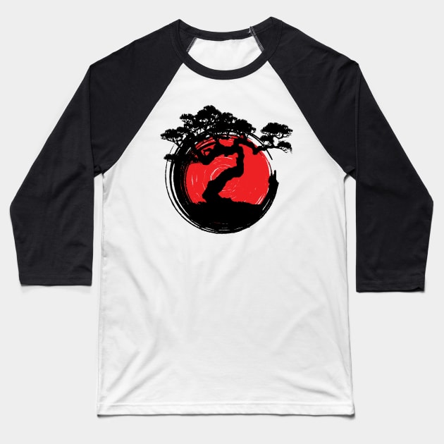 'Bonsai Tree Japanese Calligraphy' Cool Japanese Tree Baseball T-Shirt by ourwackyhome